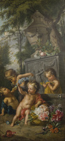 KS 005
          <br/>
          Putti spelend met bloemen bij een tuinornament
          <br/>
          <em>Hendriks, Wybrand (1744-1831)</em>